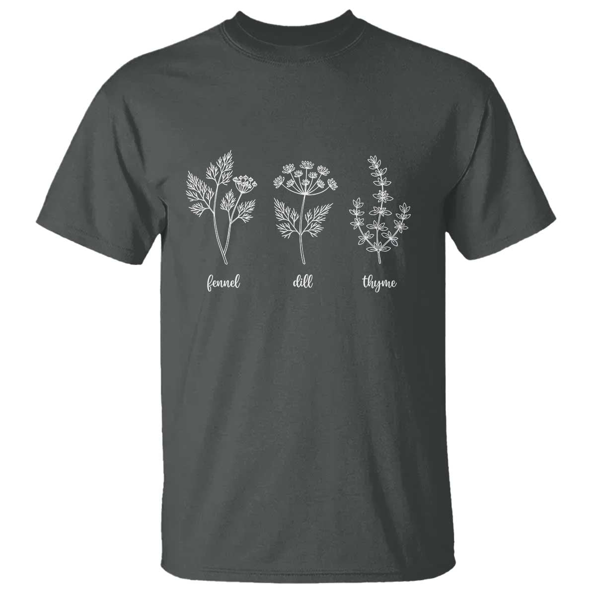 Fennel Dill Thyme Subtle FDT T Shirt Botanical Herb Line Art Political Satire TS02 Dark Heather Print Your Wear