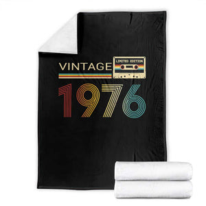 Vintage 1976 Retro Cassette Tape Graphic Throw Blanket Awesome Since 1976 Birthday Gift TS02 Black Print Your Wear