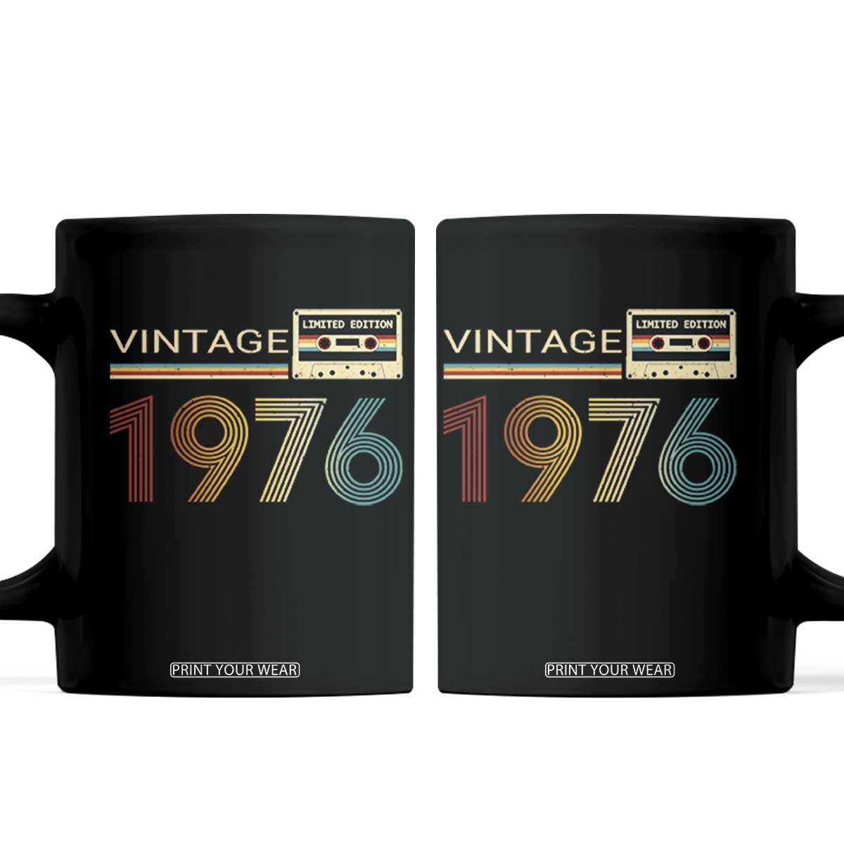 Vintage 1976 Retro Cassette Tape Graphic Coffee Mug Awesome Since 1976 Birthday Gift TS02 Black Print Your Wear