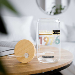 Vintage 1976 Retro Cassette Tape Graphic Glass Can Awesome Since 1976 Birthday Gift TS02 Print Your Wear