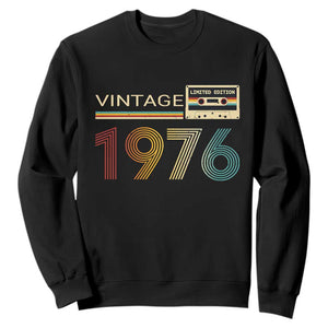 Vintage 1976 Retro Cassette Tape Graphic Sweatshirt Awesome Since 1976 Birthday Gift TS02 Black Print Your Wear