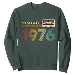 Vintage 1976 Retro Cassette Tape Graphic Sweatshirt Awesome Since 1976 Birthday Gift TS02 Dark Forest Green Print Your Wear