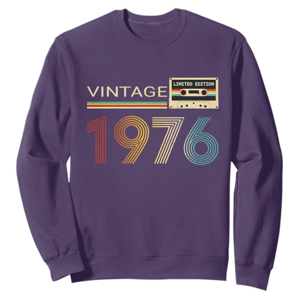 Vintage 1976 Retro Cassette Tape Graphic Sweatshirt Awesome Since 1976 Birthday Gift TS02 Purple Print Your Wear