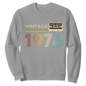 Vintage 1976 Retro Cassette Tape Graphic Sweatshirt Awesome Since 1976 Birthday Gift TS02 Sport Gray Print Your Wear
