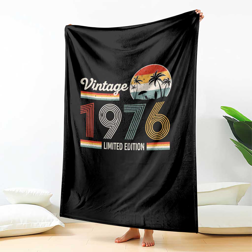 Vintage 1976 Limited Edition Throw Blanket Retro Sunset 50th Birthday Graphic TS02 Print Your Wear