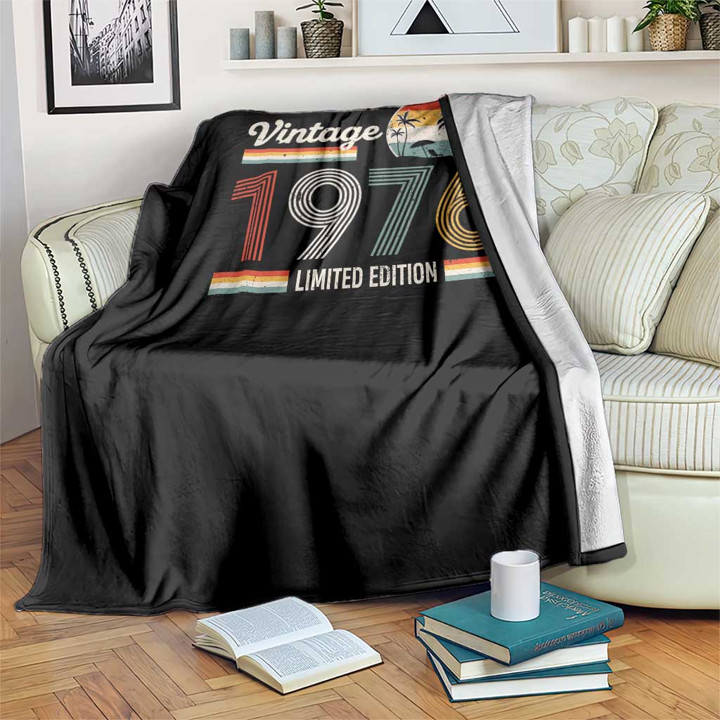 Vintage 1976 Limited Edition Throw Blanket Retro Sunset 50th Birthday Graphic TS02 Print Your Wear