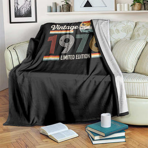 Vintage 1976 Limited Edition Throw Blanket Retro Sunset 50th Birthday Graphic TS02 Print Your Wear