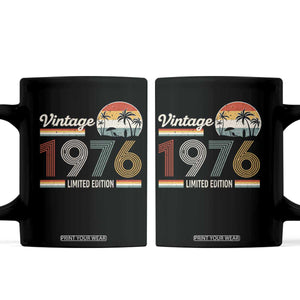Vintage 1976 Limited Edition Coffee Mug Retro Sunset 50th Birthday Graphic TS02 Black Print Your Wear