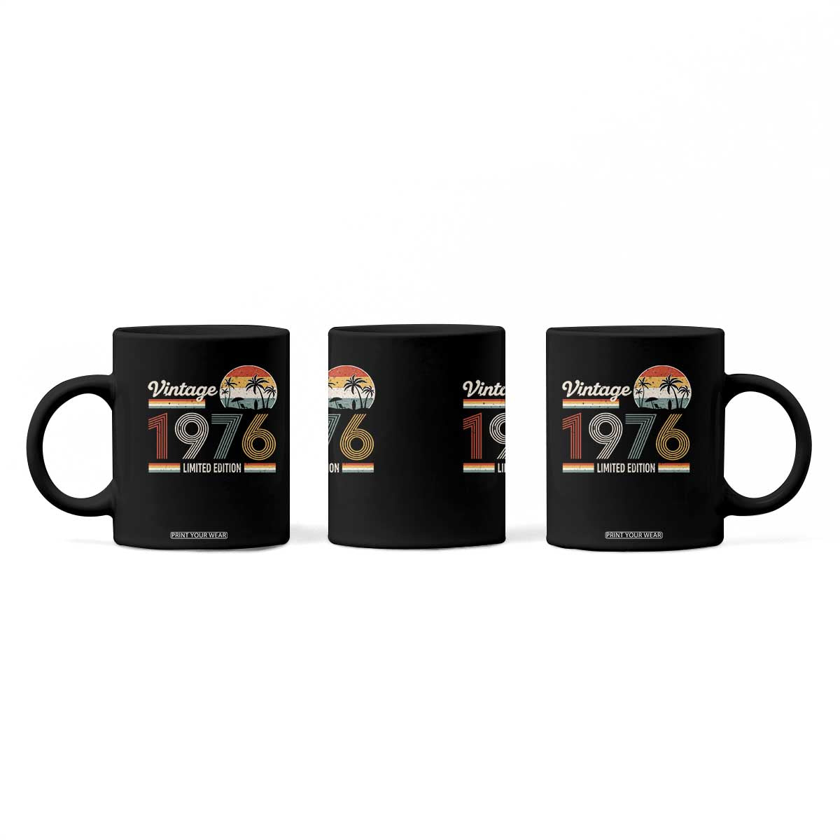 Vintage 1976 Limited Edition Coffee Mug Retro Sunset 50th Birthday Graphic TS02 Print Your Wear