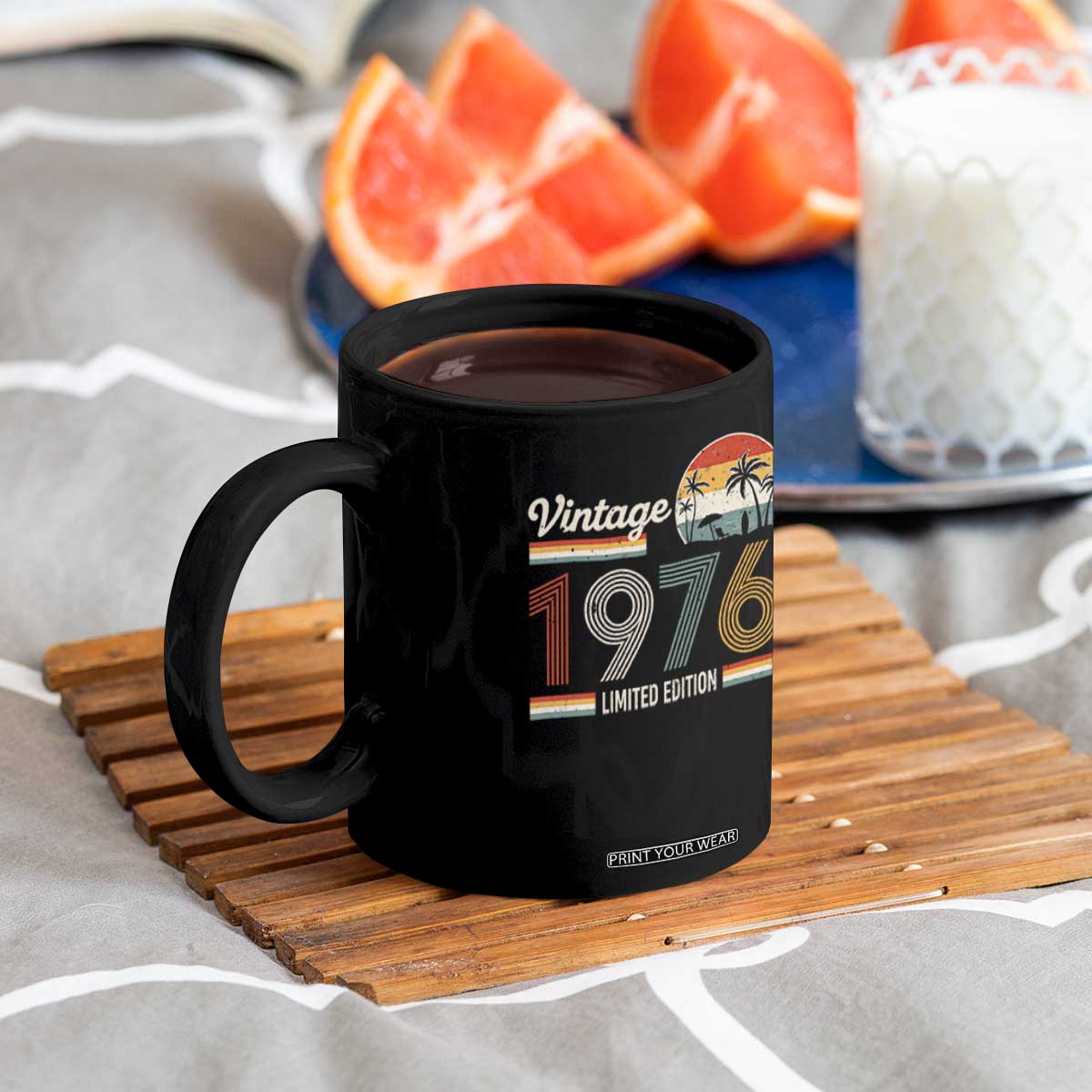 Vintage 1976 Limited Edition Coffee Mug Retro Sunset 50th Birthday Graphic TS02 Print Your Wear
