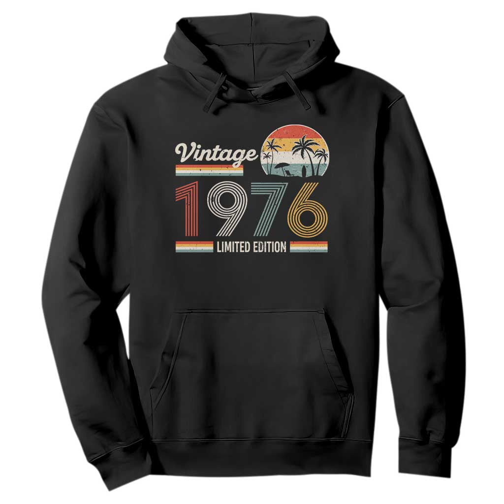 Vintage 1976 Limited Edition Hoodie Retro Sunset 50th Birthday Graphic TS02 Black Print Your Wear