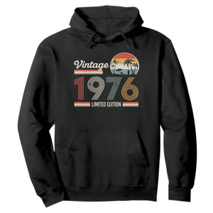 Vintage 1976 Limited Edition Hoodie Retro Sunset 50th Birthday Graphic TS02 Black Print Your Wear
