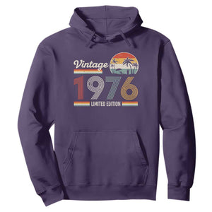 Vintage 1976 Limited Edition Hoodie Retro Sunset 50th Birthday Graphic TS02 Purple Print Your Wear
