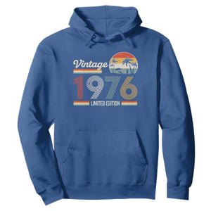 Vintage 1976 Limited Edition Hoodie Retro Sunset 50th Birthday Graphic TS02 Royal Blue Print Your Wear