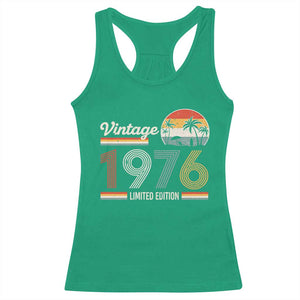Vintage 1976 Limited Edition Racerback Tank Top Retro Sunset 50th Birthday Graphic TS02 Irish Green Print Your Wear