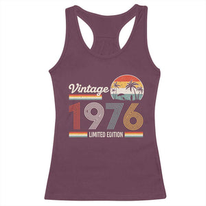 Vintage 1976 Limited Edition Racerback Tank Top Retro Sunset 50th Birthday Graphic TS02 Maroon Print Your Wear