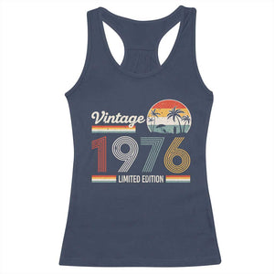 Vintage 1976 Limited Edition Racerback Tank Top Retro Sunset 50th Birthday Graphic TS02 Navy Print Your Wear