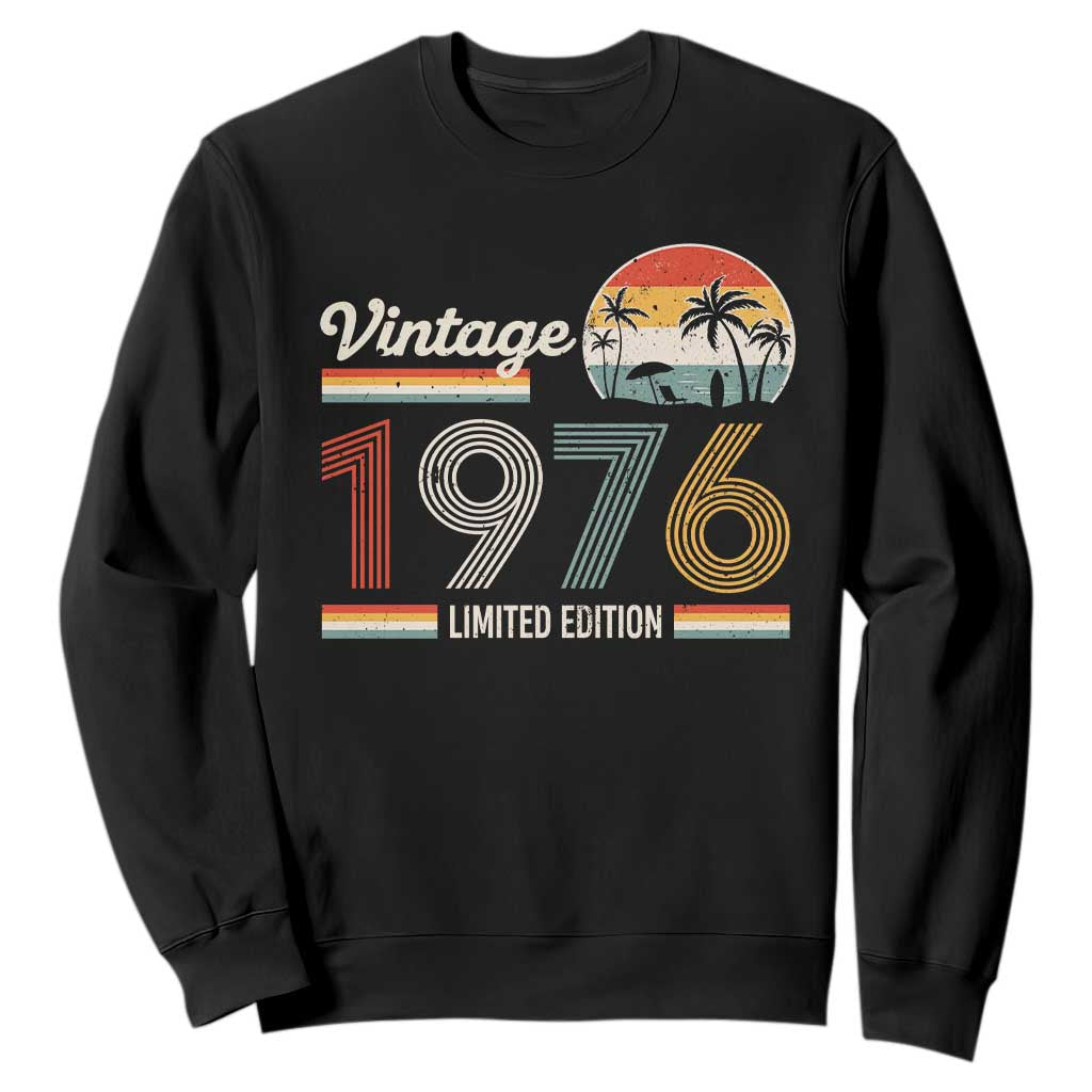 Vintage 1976 Limited Edition Sweatshirt Retro Sunset 50th Birthday Graphic TS02 Black Print Your Wear