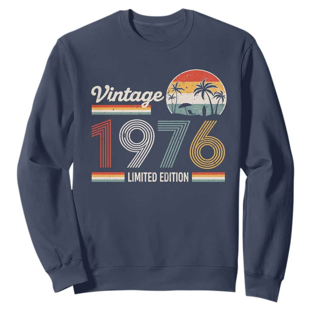 Vintage 1976 Limited Edition Sweatshirt Retro Sunset 50th Birthday Graphic TS02 Navy Print Your Wear