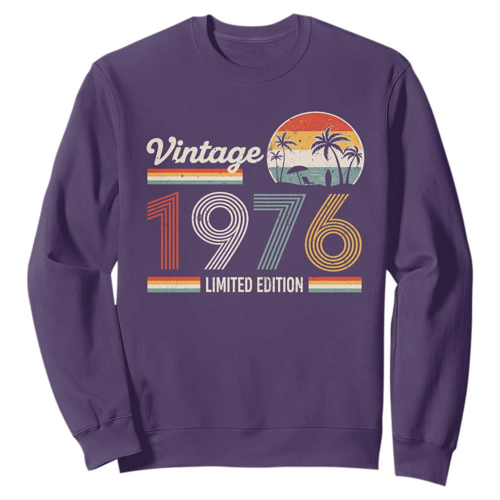 Vintage 1976 Limited Edition Sweatshirt Retro Sunset 50th Birthday Graphic TS02 Purple Print Your Wear