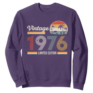 Vintage 1976 Limited Edition Sweatshirt Retro Sunset 50th Birthday Graphic TS02 Purple Print Your Wear
