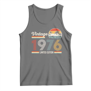 Vintage 1976 Limited Edition Tank Top Retro Sunset 50th Birthday Graphic TS02 Black Heather Print Your Wear