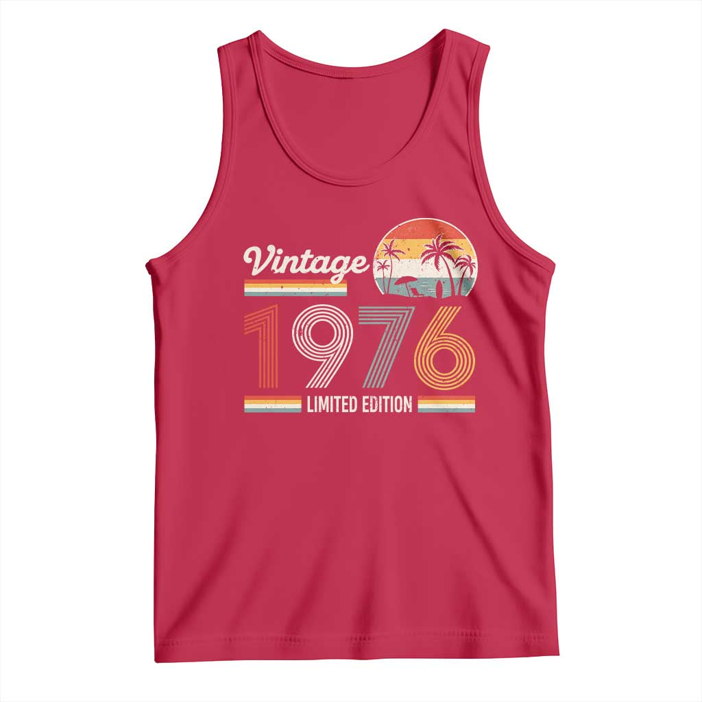 Vintage 1976 Limited Edition Tank Top Retro Sunset 50th Birthday Graphic TS02 Red Print Your Wear