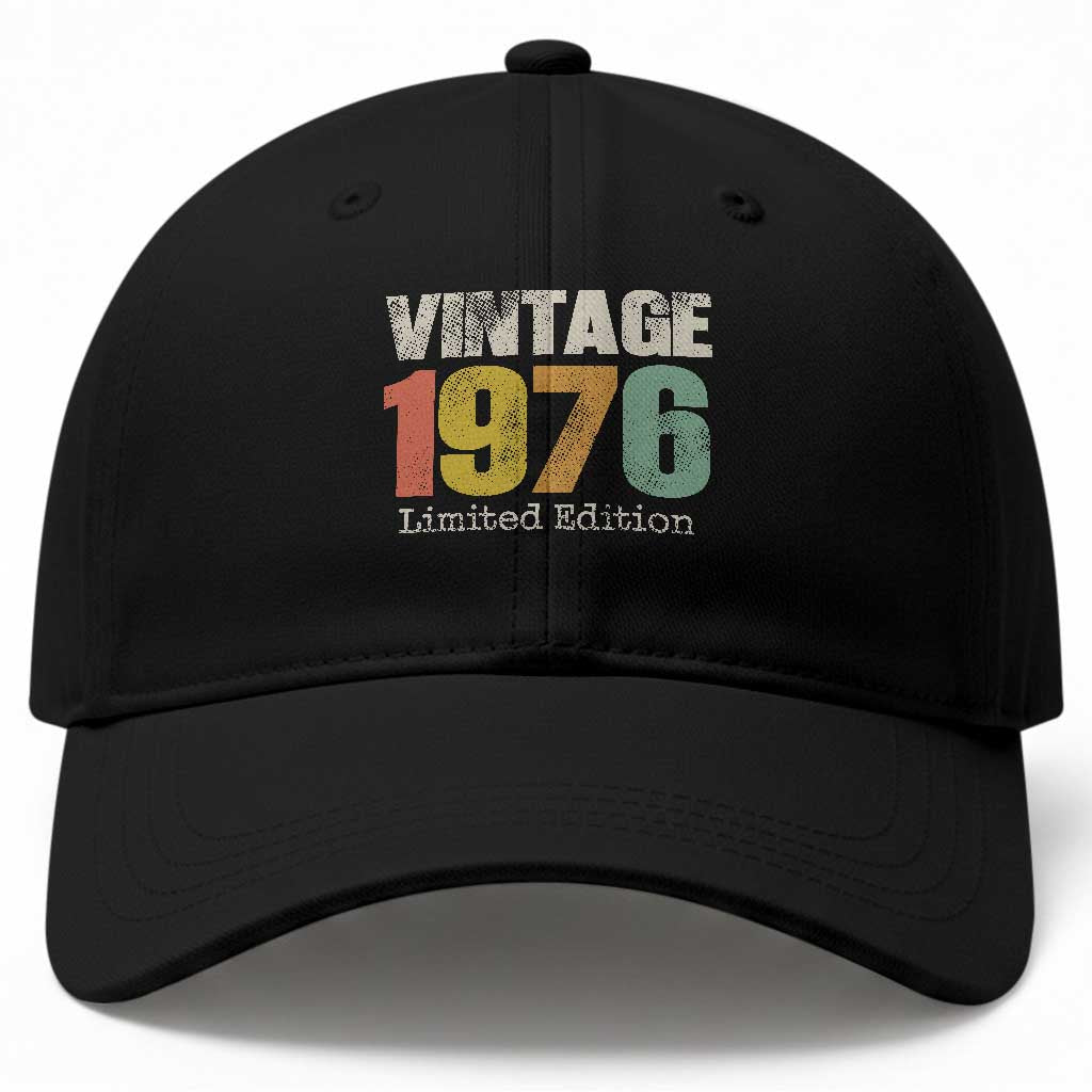 Vintage 1976 Limited Edition Baseball Cap Distressed Retro Typography 50th Birthday TS02 Print Your Wear