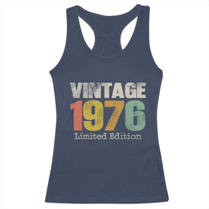 Vintage 1976 Limited Edition Racerback Tank Top Distressed Retro Typography 50th Birthday TS02 Navy Print Your Wear