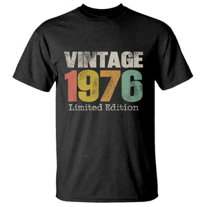 Vintage 1976 Limited Edition T Shirt Distressed Retro Typography 50th Birthday TS02 Black Print Your Wear