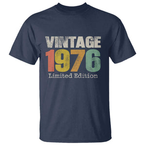Vintage 1976 Limited Edition T Shirt Distressed Retro Typography 50th Birthday TS02 Navy Print Your Wear