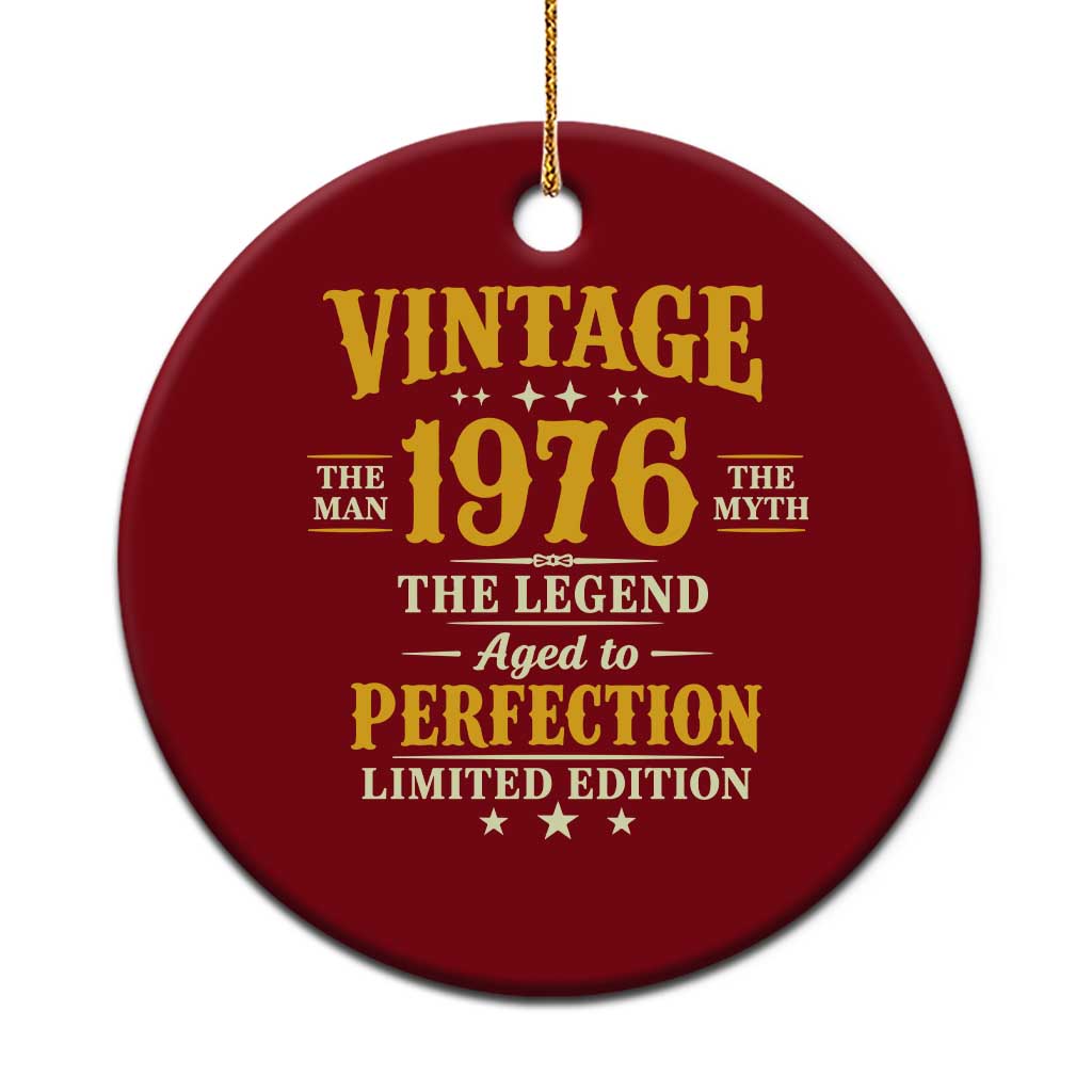 Vintage 1976 Aged to Perfection Ceramic Ornament Limited Edition Retro 50th Birthday TS02 1pc Red Print Your Wear