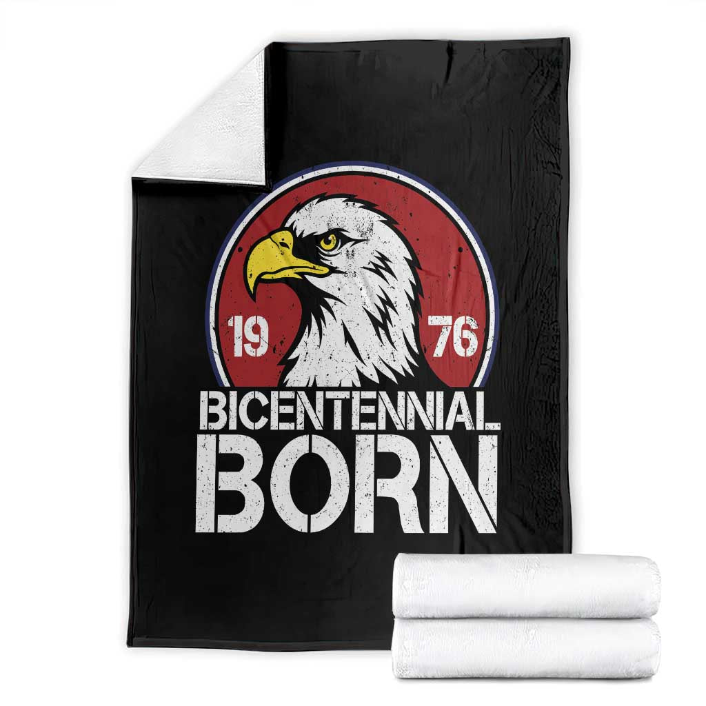Patriotic Bicentennial Born 1976 Throw Blanket American Bald Eagle 50th Birthday TS02 Black Print Your Wear