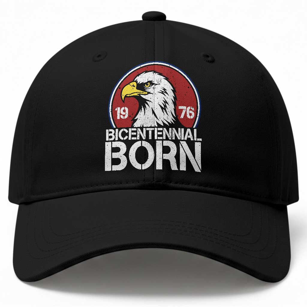 Patriotic Bicentennial Born 1976 Baseball Cap American Bald Eagle 50th Birthday TS02 Print Your Wear