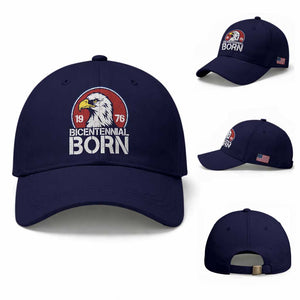 Patriotic Bicentennial Born 1976 Baseball Cap American Bald Eagle 50th Birthday TS02 Baseball Cap Universal Fit Dark Blue Print Your Wear