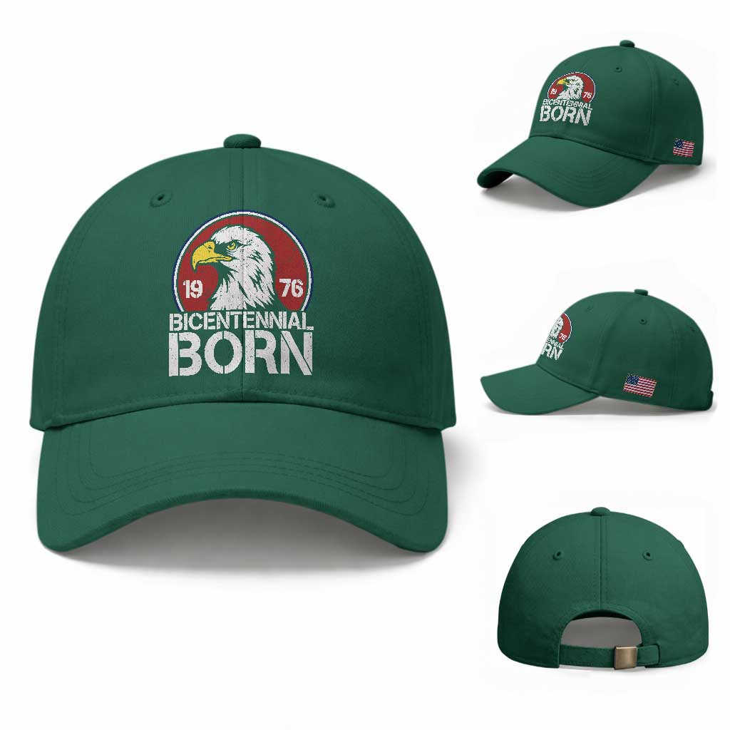 Patriotic Bicentennial Born 1976 Baseball Cap American Bald Eagle 50th Birthday TS02 Baseball Cap Universal Fit Irish Green Print Your Wear