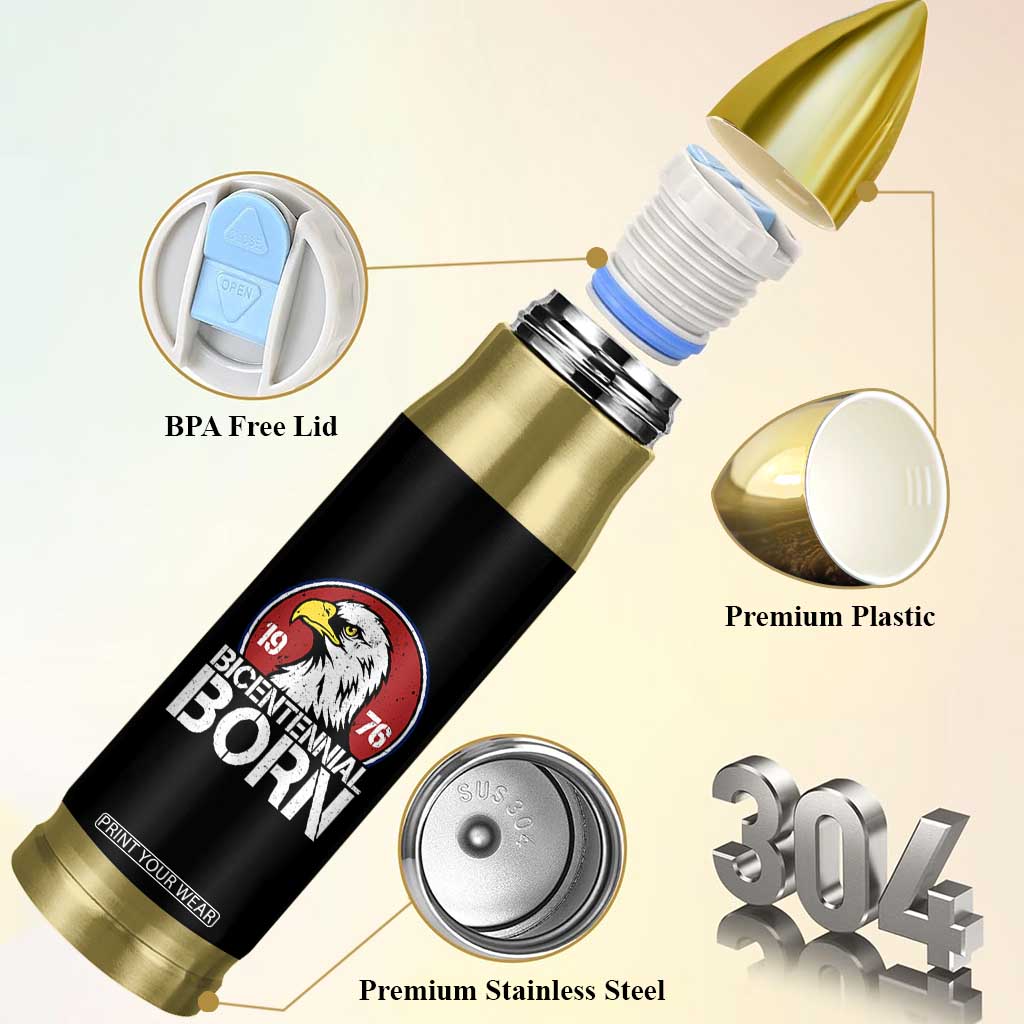 Patriotic Bicentennial Born 1976 Bullet Tumbler American Bald Eagle 50th Birthday TS02 Print Your Wear