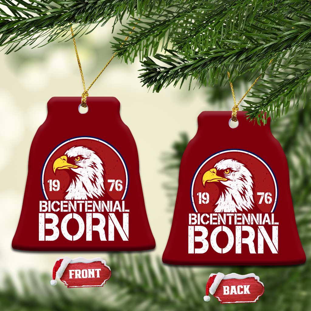 Patriotic Bicentennial Born 1976 Ceramic Ornament American Bald Eagle 50th Birthday TS02 Print Your Wear