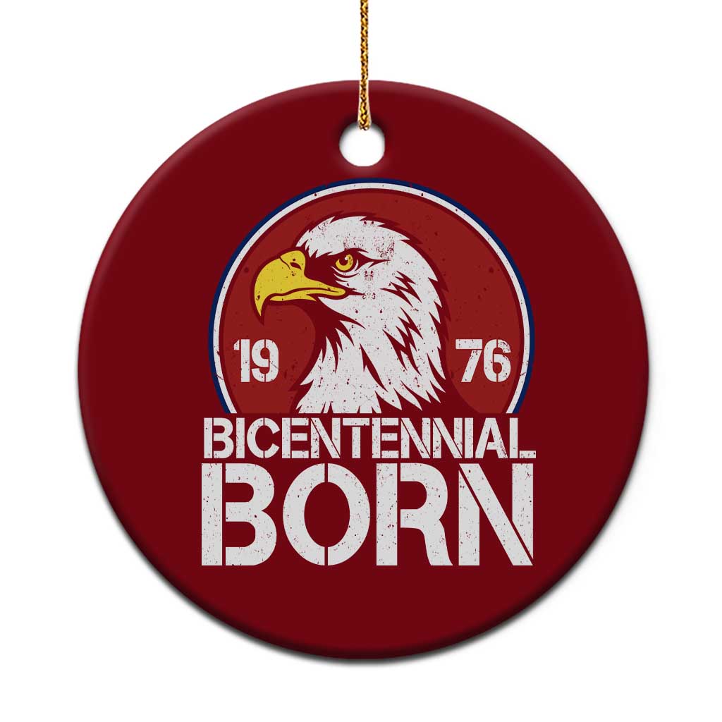 Patriotic Bicentennial Born 1976 Ceramic Ornament American Bald Eagle 50th Birthday TS02 1pc Red Print Your Wear