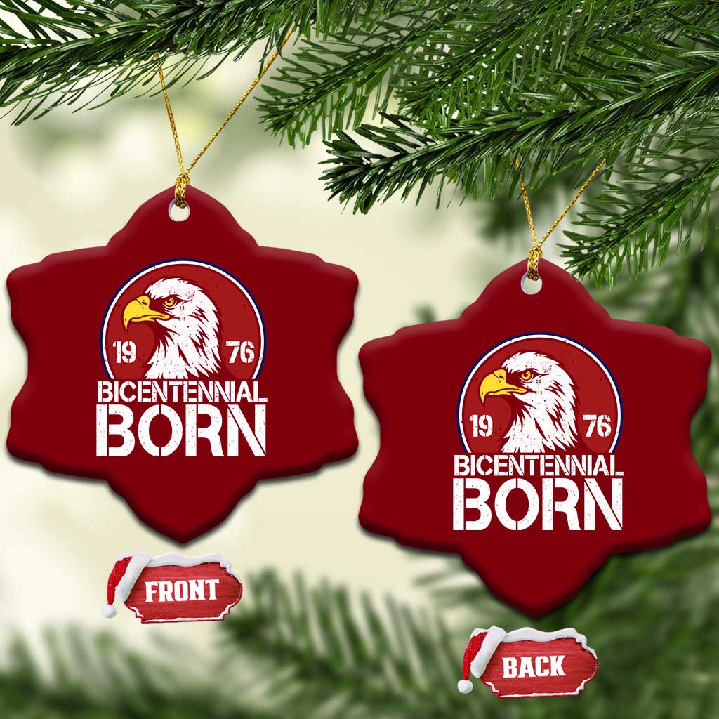 Patriotic Bicentennial Born 1976 Ceramic Ornament American Bald Eagle 50th Birthday TS02 Print Your Wear