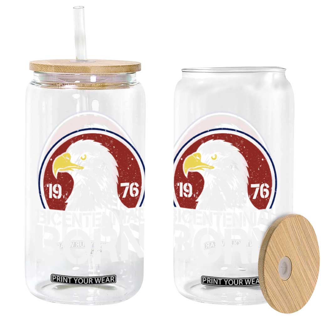Patriotic Bicentennial Born 1976 Glass Can American Bald Eagle 50th Birthday TS02 Print Your Wear