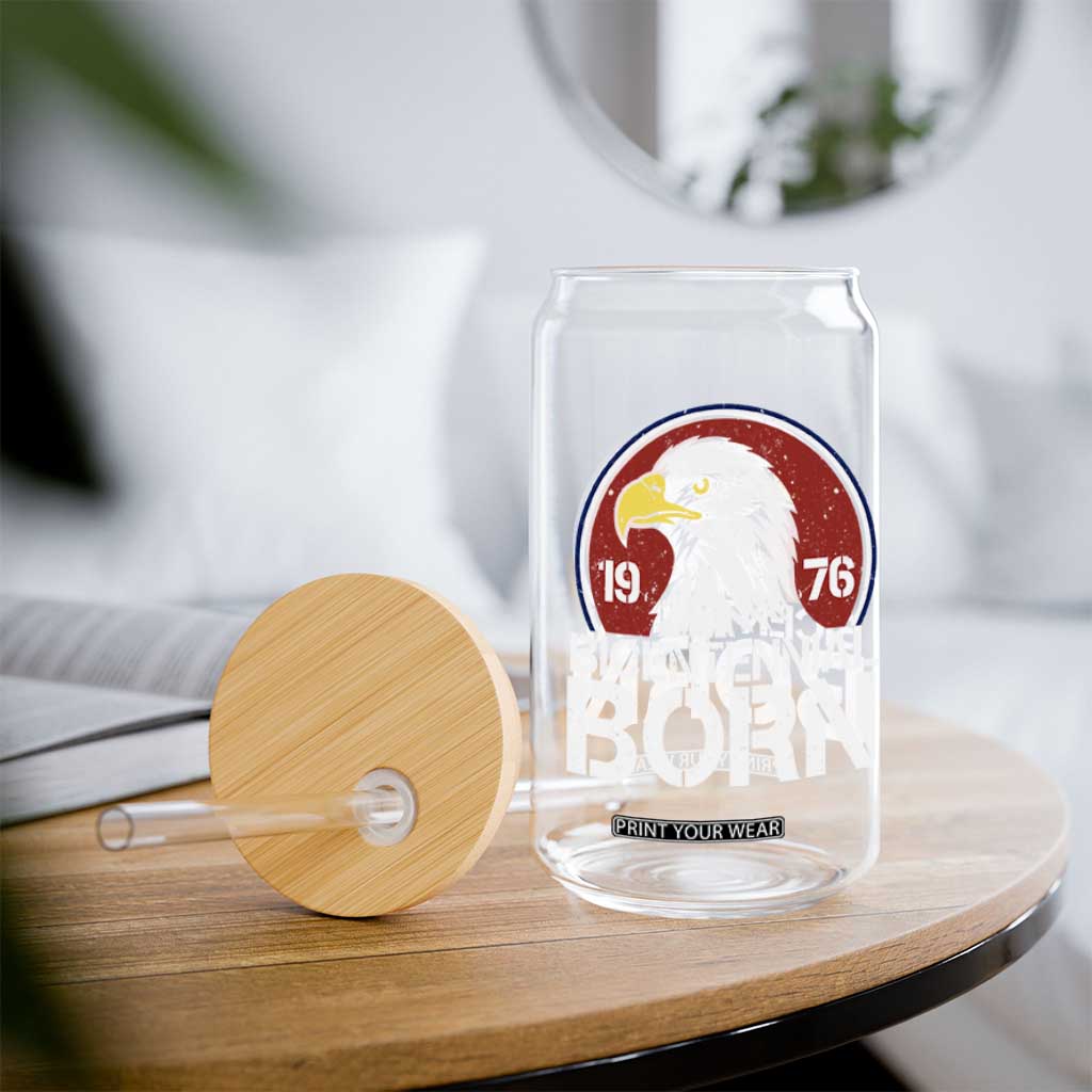 Patriotic Bicentennial Born 1976 Glass Can American Bald Eagle 50th Birthday TS02 Print Your Wear