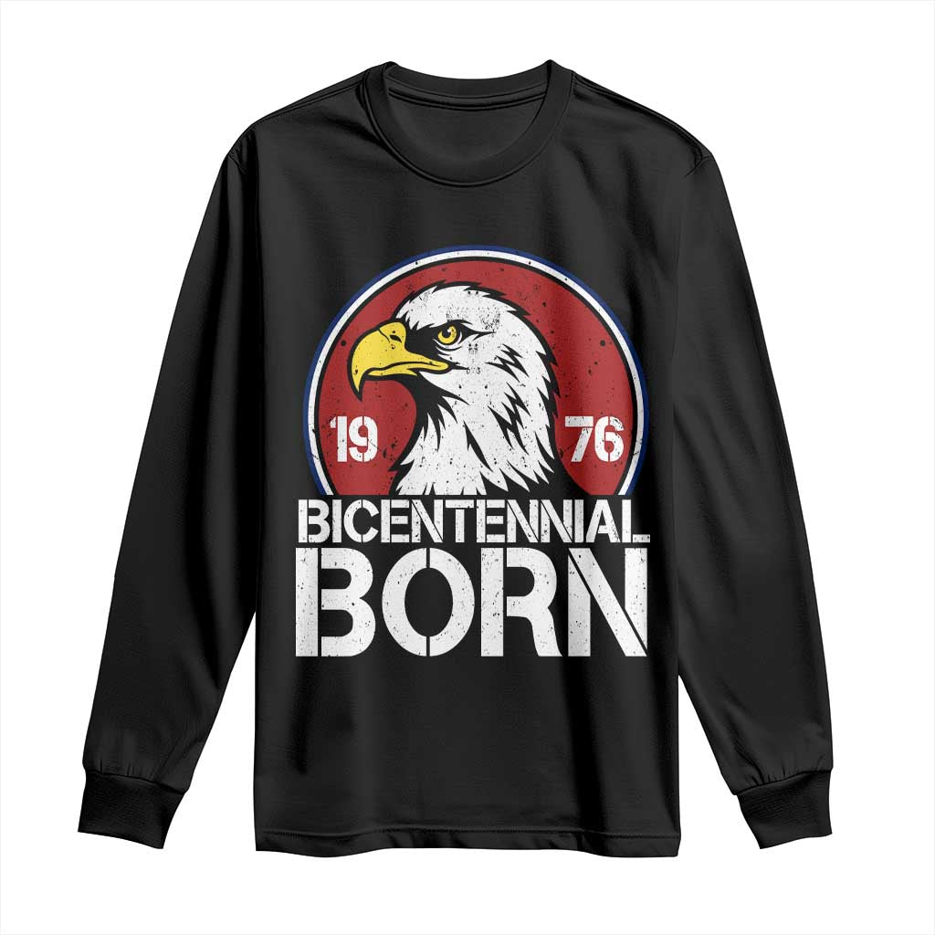 Patriotic Bicentennial Born 1976 Long Sleeve Shirt American Bald Eagle 50th Birthday TS02 Black Print Your Wear