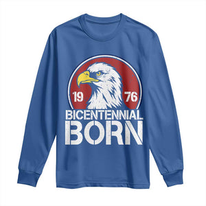 Patriotic Bicentennial Born 1976 Long Sleeve Shirt American Bald Eagle 50th Birthday TS02 Royal Blue Print Your Wear