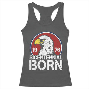 Patriotic Bicentennial Born 1976 Racerback Tank Top American Bald Eagle 50th Birthday TS02 Dark Heather Print Your Wear