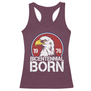 Patriotic Bicentennial Born 1976 Racerback Tank Top American Bald Eagle 50th Birthday TS02 Maroon Print Your Wear