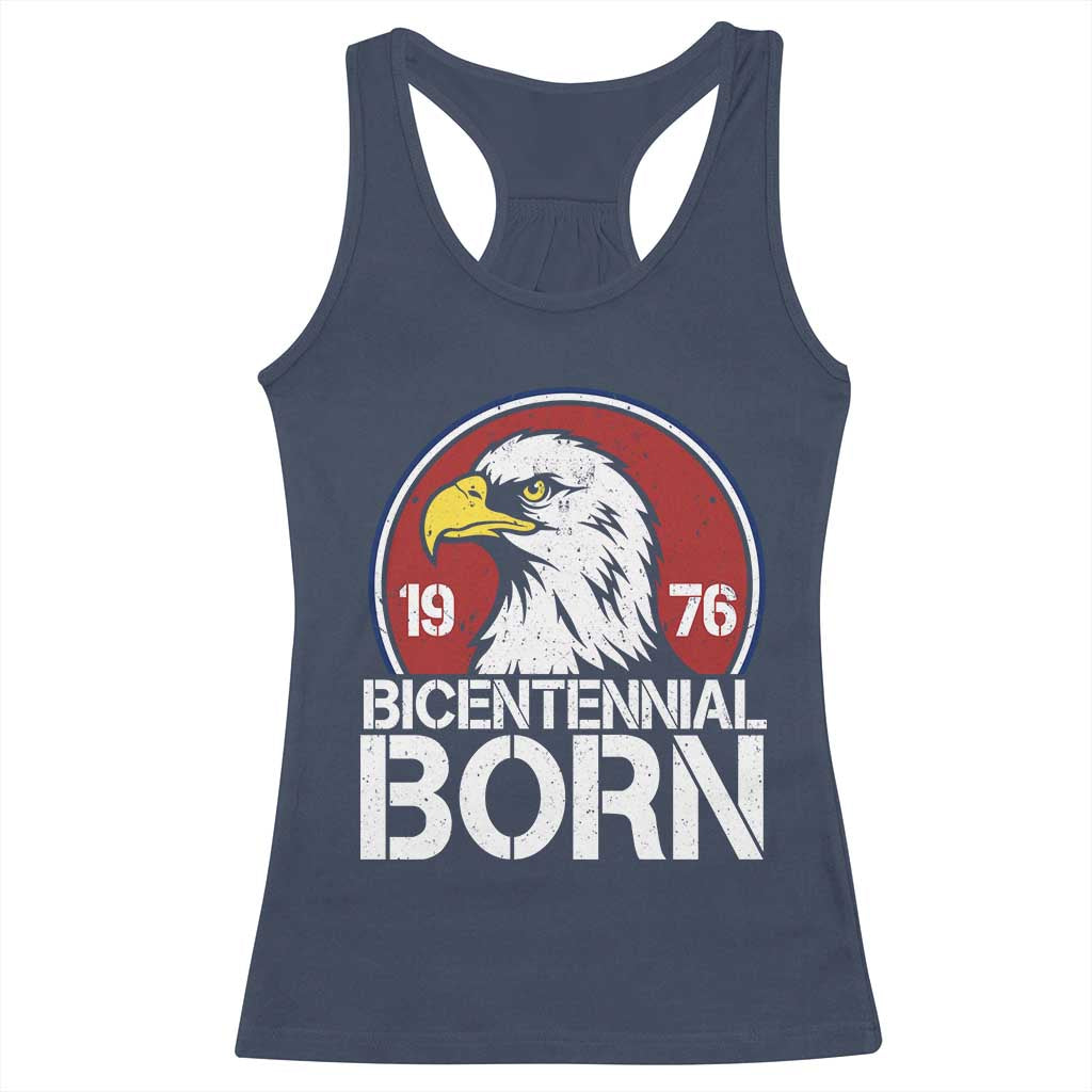 Patriotic Bicentennial Born 1976 Racerback Tank Top American Bald Eagle 50th Birthday TS02 Navy Print Your Wear