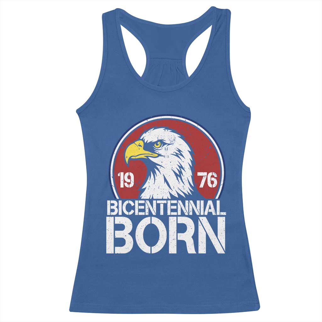 Patriotic Bicentennial Born 1976 Racerback Tank Top American Bald Eagle 50th Birthday TS02 Royal Blue Print Your Wear