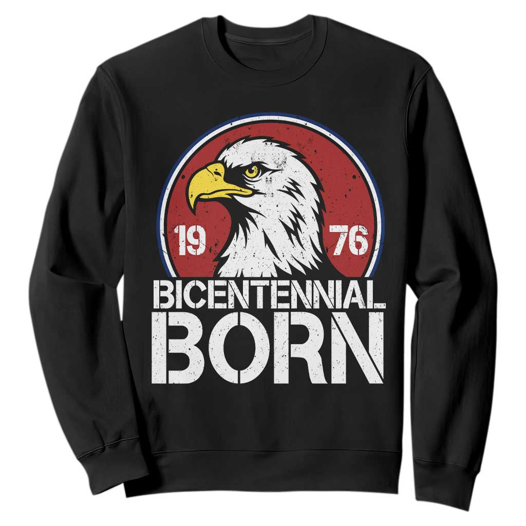 Patriotic Bicentennial Born 1976 Sweatshirt American Bald Eagle 50th Birthday TS02 Black Print Your Wear