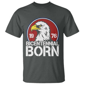 Patriotic Bicentennial Born 1976 T Shirt American Bald Eagle 50th Birthday TS02 Dark Heather Print Your Wear